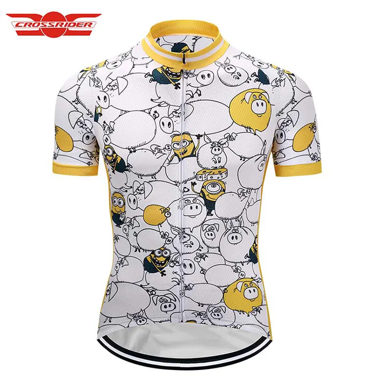 Crossride 2022 Funny Cycling Jersey Summer Mountain Bike Clothing MTB Bicycle Clothes Mens Short Maillot Roupa Ropa De Ciclismo