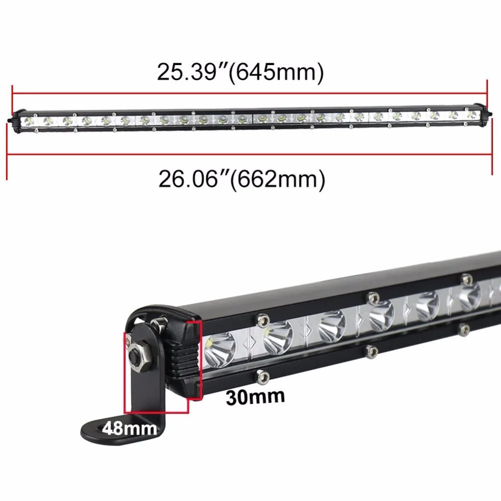 25inch 120W Led Light Bar Single Row Straight Combo Beam for Car Tractor Boat OffRoad Off Road 4WD 4x4 Truck SUV ATV Driving 12V