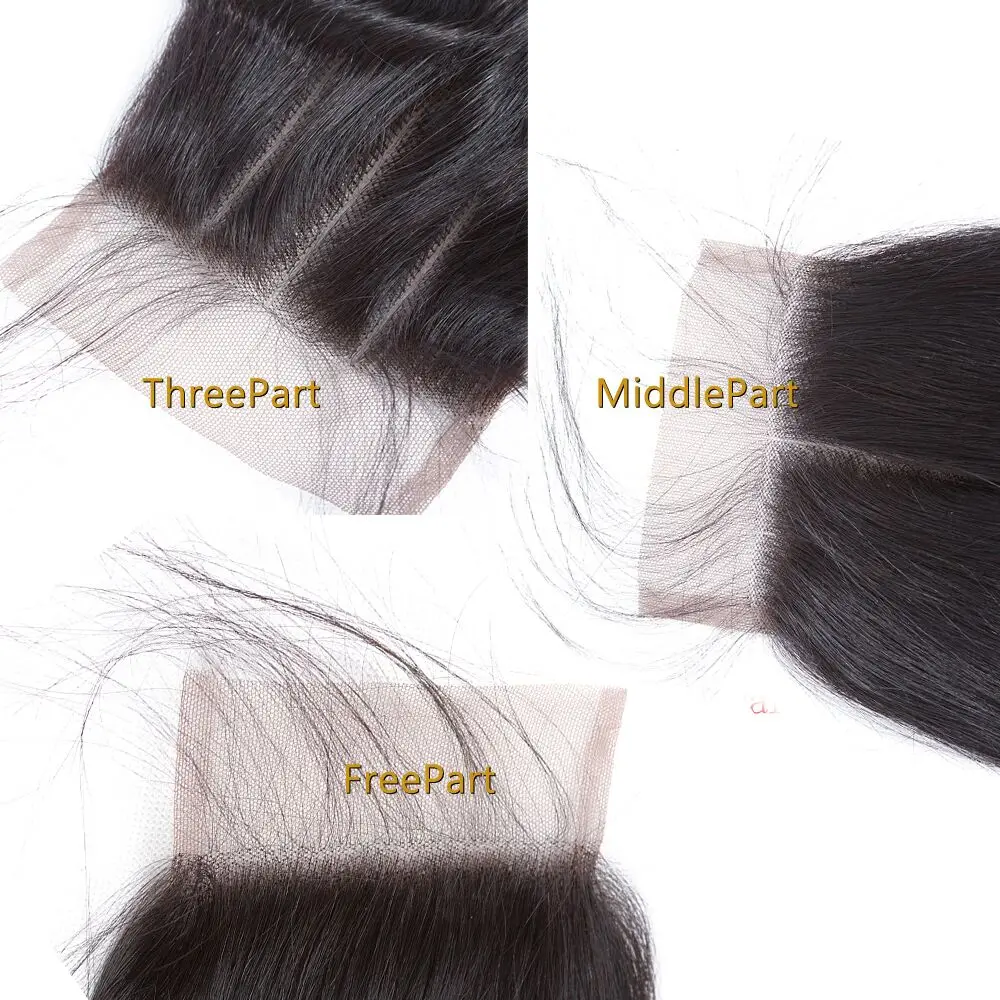 Fechamento Cabelo Brasileiro Fechamento Do Laço Do Cabelo Humano Em Linha Reta do QT 4X4 Gratuito Oriente Três Parte Com o Cabelo Do Bebê Remy cabelo 10-20 Polegada