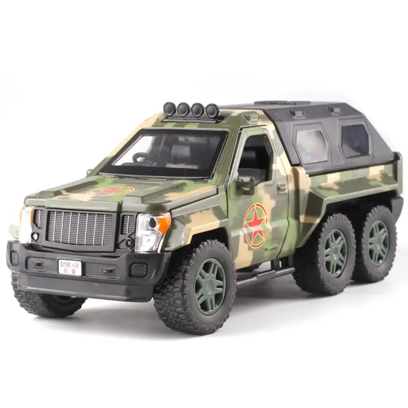 Boutique 1:32 George Barton 6 tire vehicle alloy model,simulation die-cast metal sound and light back force model,free shipping