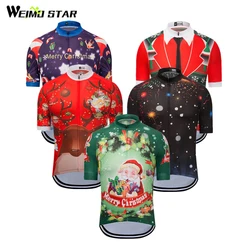 Weimostar Summer Cycling Jersey Short Sleeve Men Women Christmas Cycling Clothing Outdoor Sport mtb Bicycle Clothes Bike Jersey