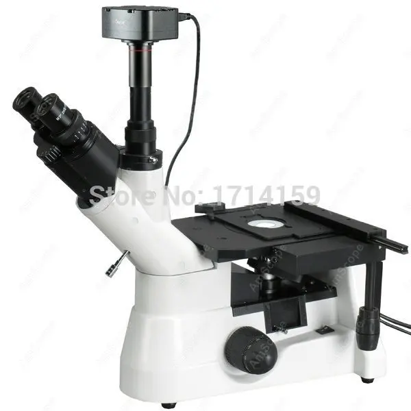 Metallurgical Microscope-AmScope Supplies 40X-1000X Polarizing Inverted Metallurgical Microscope + 10MP Camera