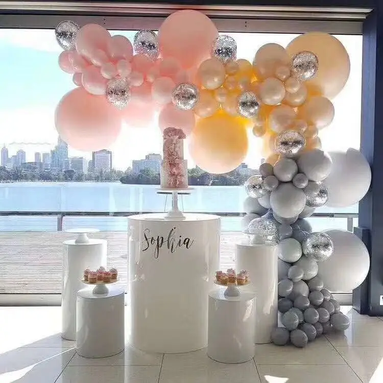 Estante de soporte de metal para pastel de bodas, florero de pedestal de exhibición de flores, artesanías, accesorios de cumpleaños y baby shower