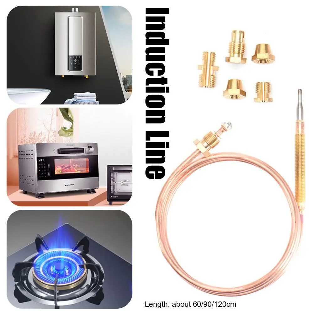 60cm/120cm Gas Valve Induction Line Thermocouple With 5 Fixed Parts For Hot Water Boiler Gas Appliance Fixed Parts 1 SET J2