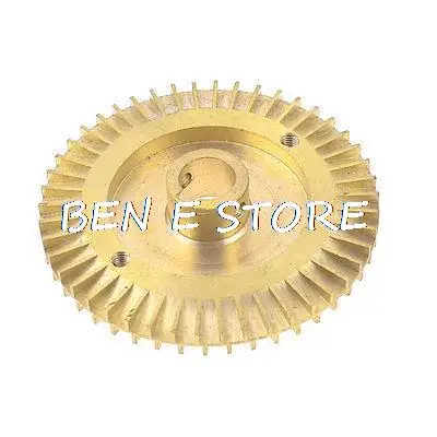 Gold Tone Brass Water Pump Spare Part 8mm Thick Impeller 80mm Dia 14mm Inner Hole