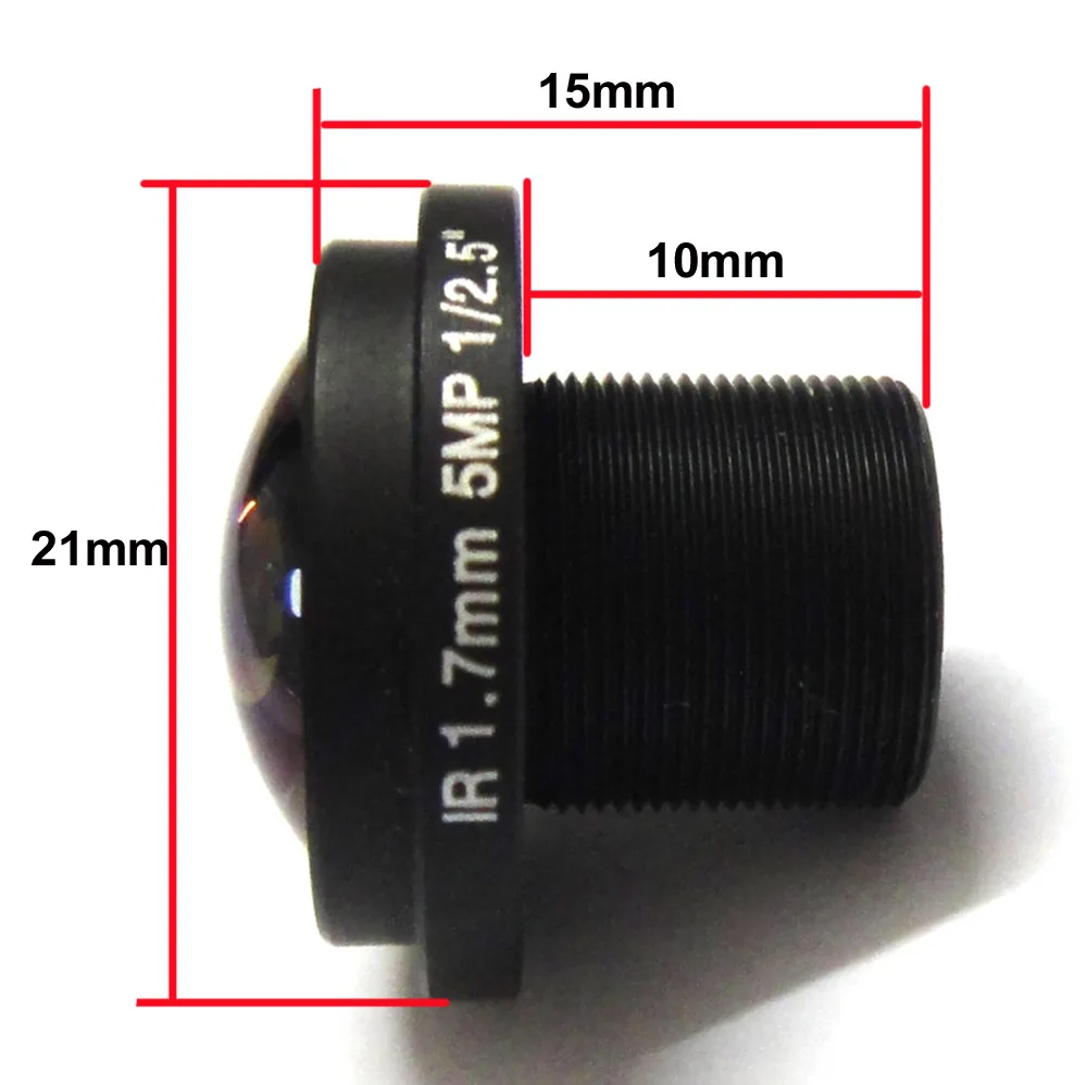HD 5mp typu "rybie oko" 1.7mm obiektyw CCTV szeroki kąt 1/2. 5 "M12 IR pokładzie dla 720 p/1080 p kamera IP — zdjęcie 7