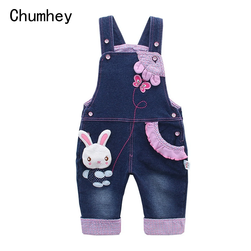 

0-4T Baby Girl Overalls Infant Cotton Boys Jeans Rabbit Rompers Bebes Cartoon Clothes Toddler denim Pants jumpsuit Kids Clothing