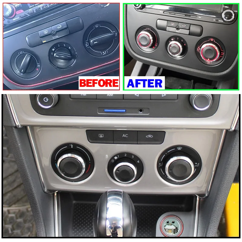 FIT FOR SKODA OCTAVIA A5 SWITCH KNOB KNOBS HEATER CLIMATE CONTROL BUTTONS DIALS HEAT FRAME RING A/C AIR CON