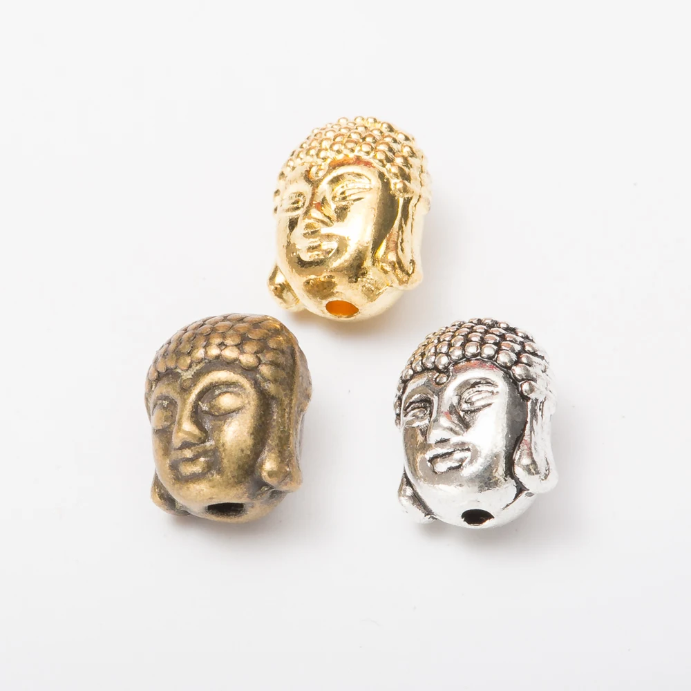 

14pcs Vintage zinc alloy Buddha head pendant charms for jewelry making3316