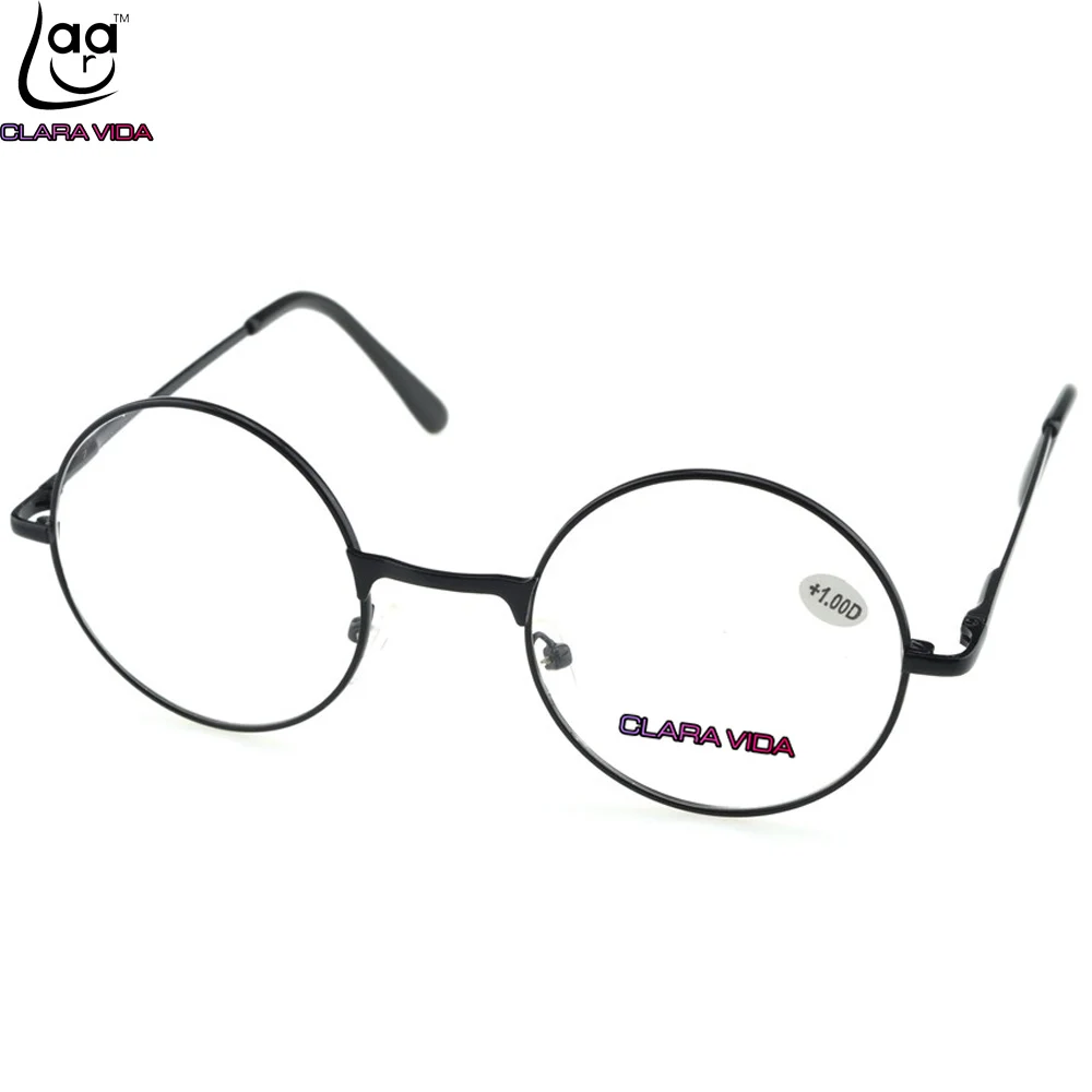 

= CLARA VIDA = Classic Vintage Retro Round Spring Legs Super Light Men Women Reading Glasses +1.0 +1.5 +2.0 +2.5 +3 +3.5 +4