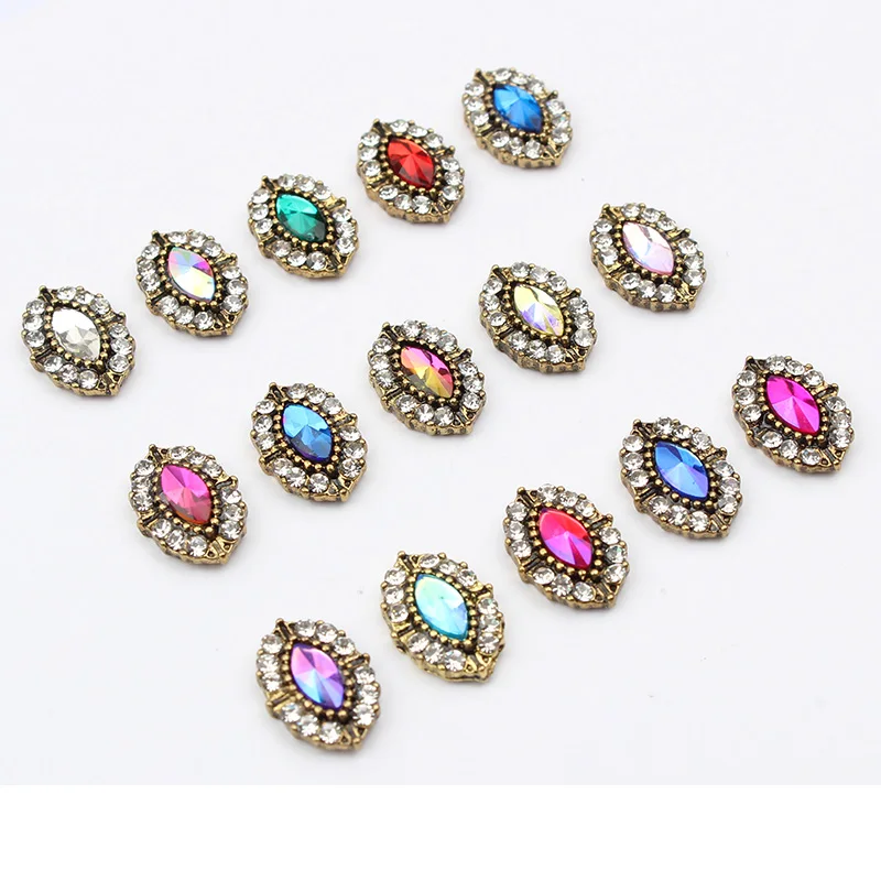 Hot Sale10/30pcs/lot Horse eye Design 3D Nails Art Decorations Rhinestones for Nails Studs Accessories Manicure Jewelry DIY Tips