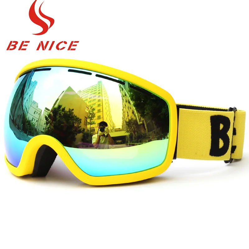 

Benice Skiing Goggle Double Layer Anti-Fog Big Spherical Ski Eyewear Multicolor Women Wear Myopia Glasses Available Snow Goggles