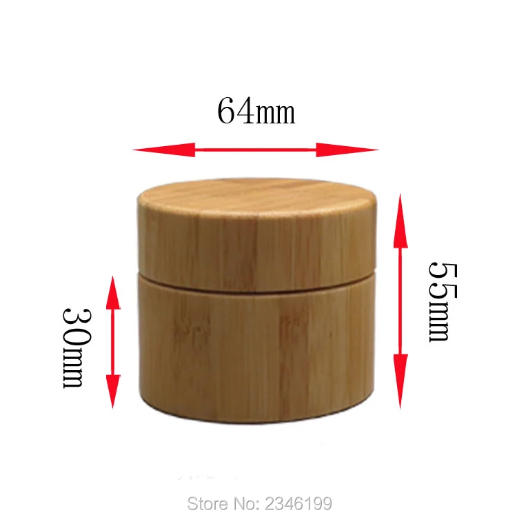 50G 50 ML 10 pz/lotto Vuota di Bambù di Legno Vaso Crema, FAI DA TE Contenitore di Vetro Cosmetici Crema Viso, Bamboo + Crema Contenitore di Vetro di Alta Qualità