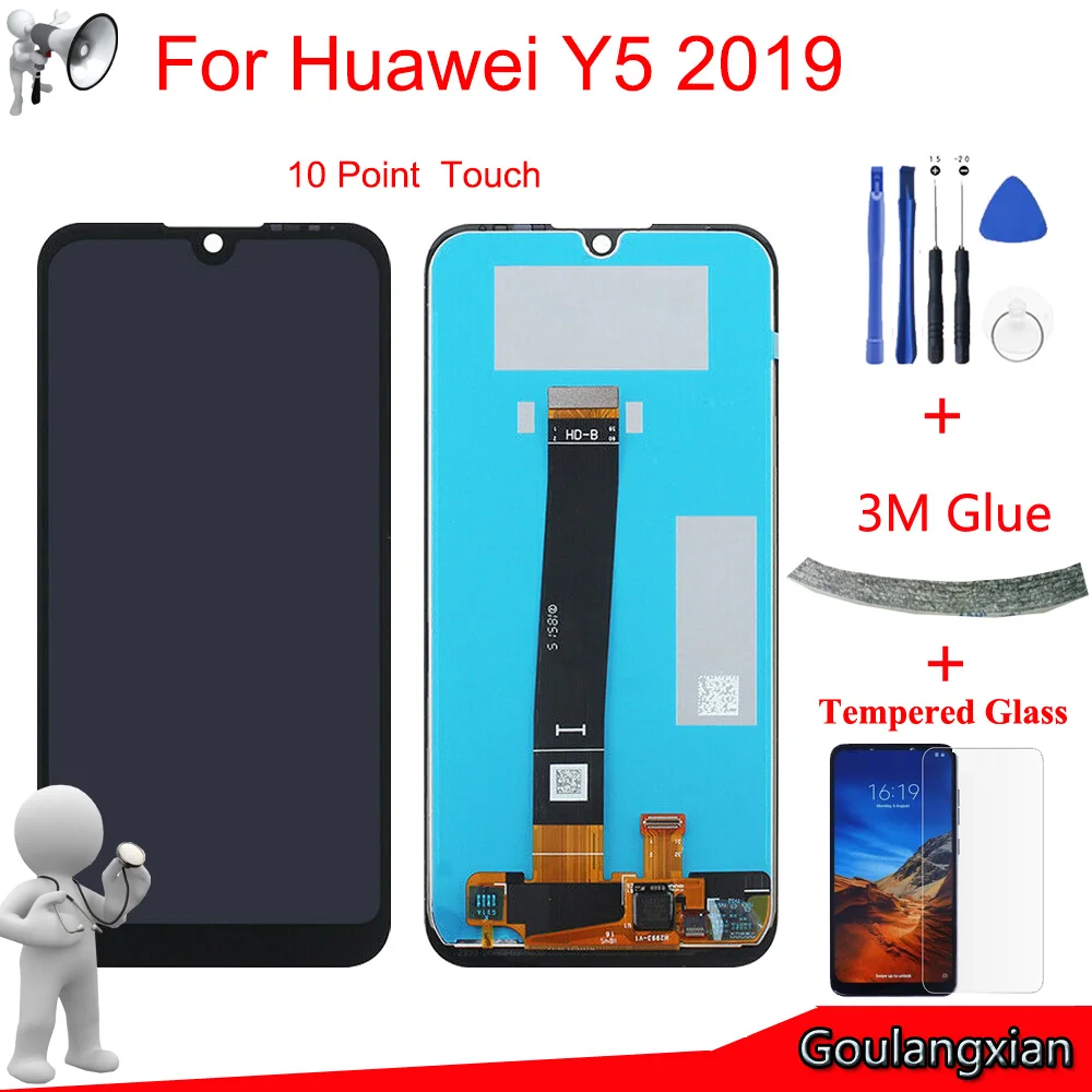 AAA+ Qualityl LCD With Frame For Huawei Y5 2019 LCD Display Touch Screen Digitizer Assembly For Y5 2019 AMN-LX1 AMN-LX2 AMN-LX3