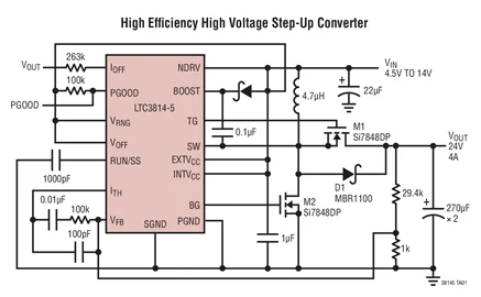 LTC3814EFE-5 LTC3814IFE-5 LTC3814 - Controlador elevador síncrono de modo de corriente de 60 V