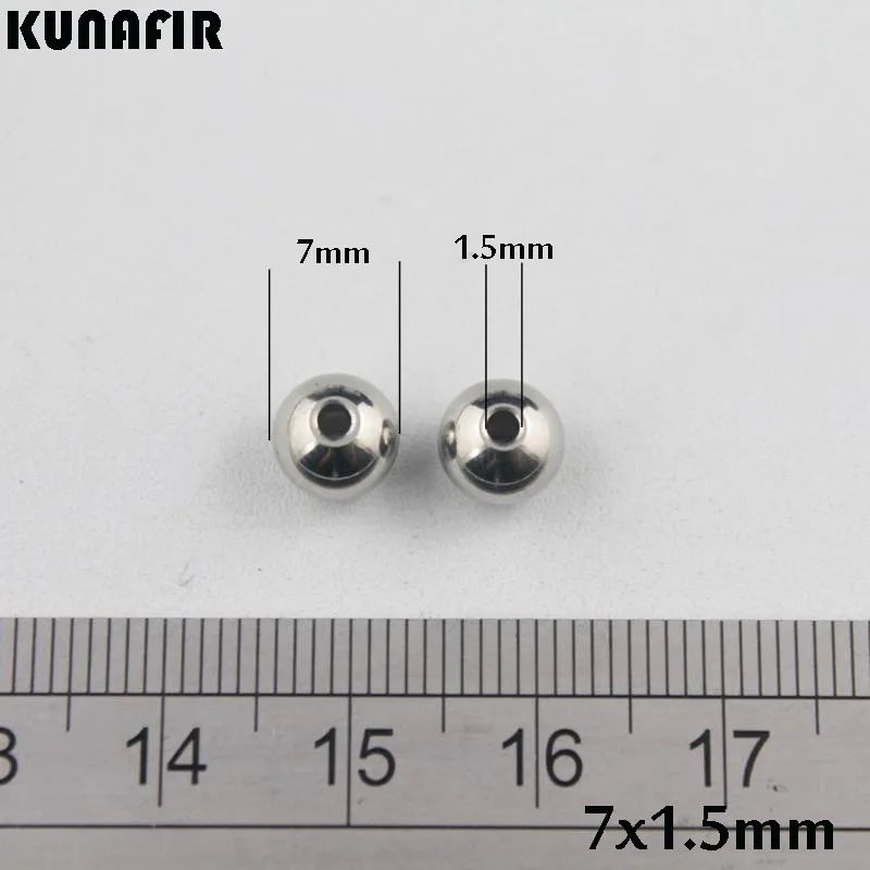 

7mm smooth beads1.5mm hole stainless steel beads ball jewelry DIY parts accessories ZSP401