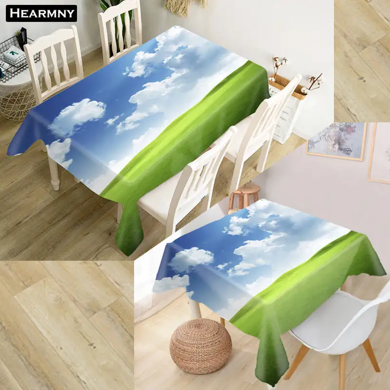 New Custom blue sky Tablecloth decoration Oxford waterproof anti-scalding oil-proof coffee table cover More size