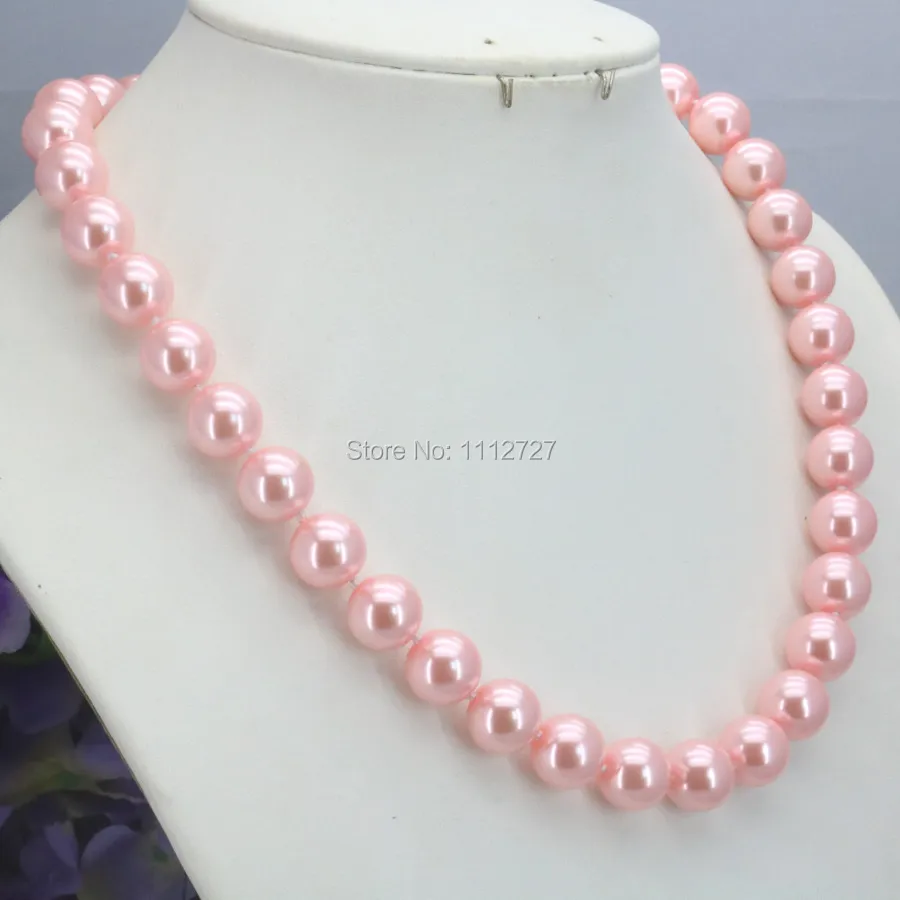 Special Offer Christmas Gifts Girls 10mm Pink Glass Pearl Beads Necklace Jewelry Making Design For Women Hand Made Ornaments