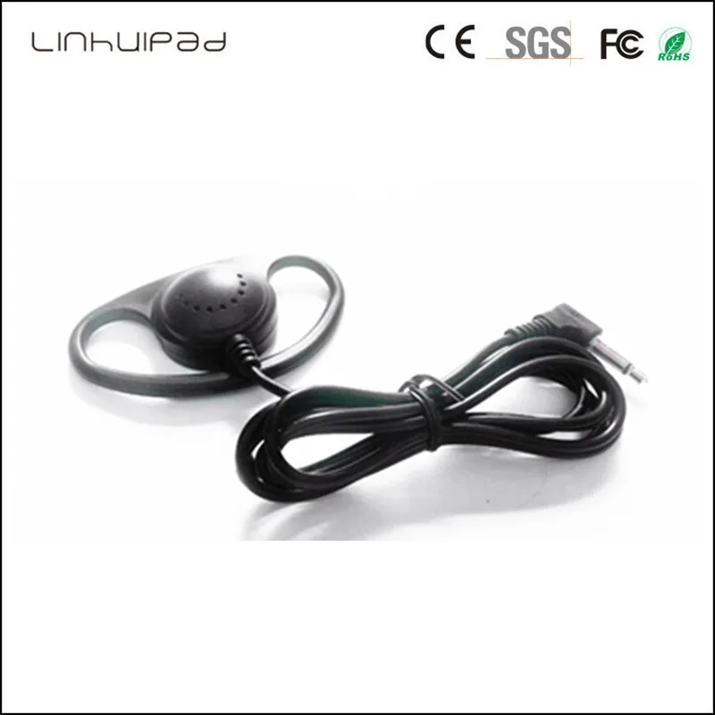 3.5mm stereo 1-Bud Comfortable D type Single Ear-hook Earphone Earpiece Walkie Headset for Simultaneous translatio 500pcs/lot