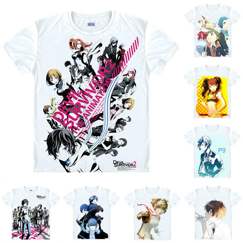 

Coolprint Anime Shirt Persona T-Shirts Multi-style Short Sleeve Shin Megami Tensei Devil Survivor Cosplay Motivs Hentai Shirts