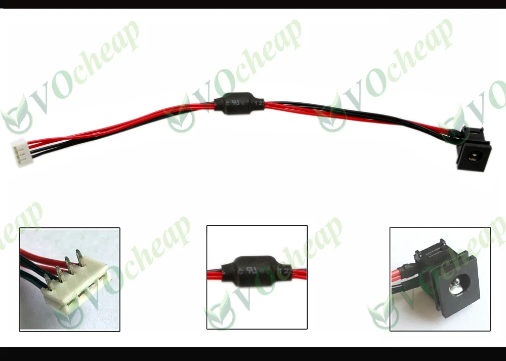 5 x Genuine New Laptop DC Power Jack for Toshiba Satellite A200 A205 A215 Charging port Socket Connector with cable - PJ116