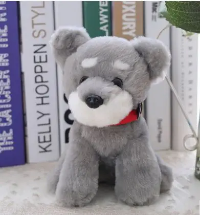 

about 18cm squatting Schnauzer dog plush toy soft doll kid's toy birthday gift s2890
