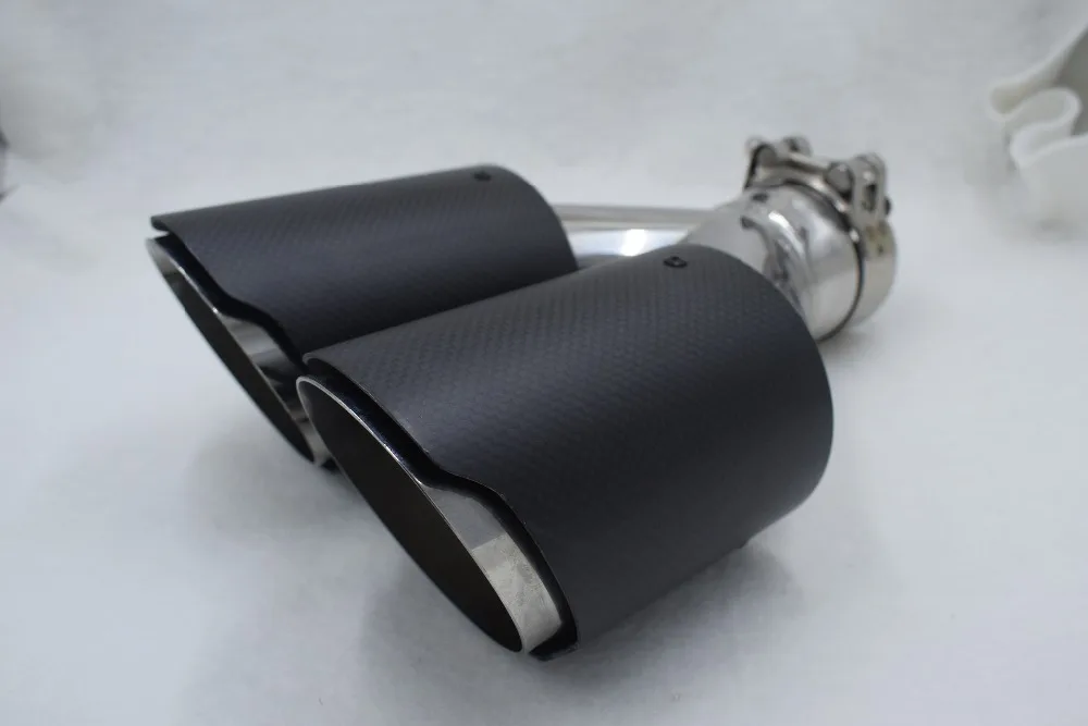 Inlet51/54/57/60/63mm outlet76/89/101mm carbon fiber 304 Stainless Steel exhaust tip exhaust pipe muffler for universal brands