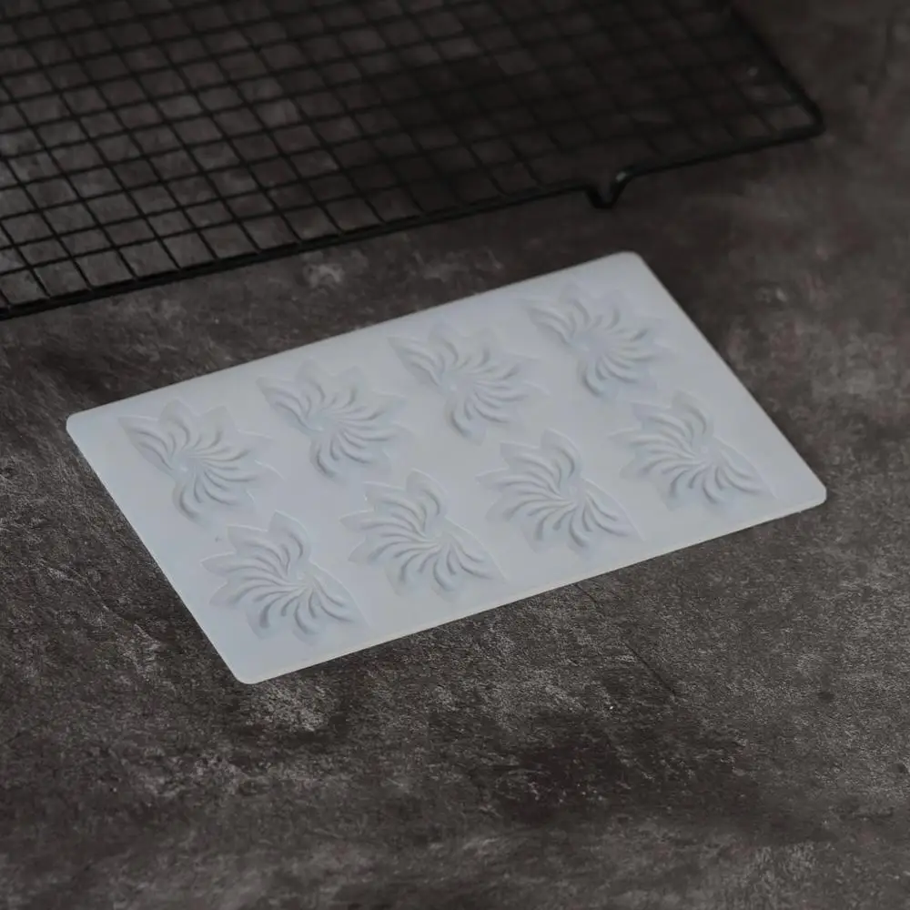 Flower Shape Chocolate Transfer Sheet Silicone Mold Cake Decorating Maple Leaf Shaped Mould Baking Stencil Chablon