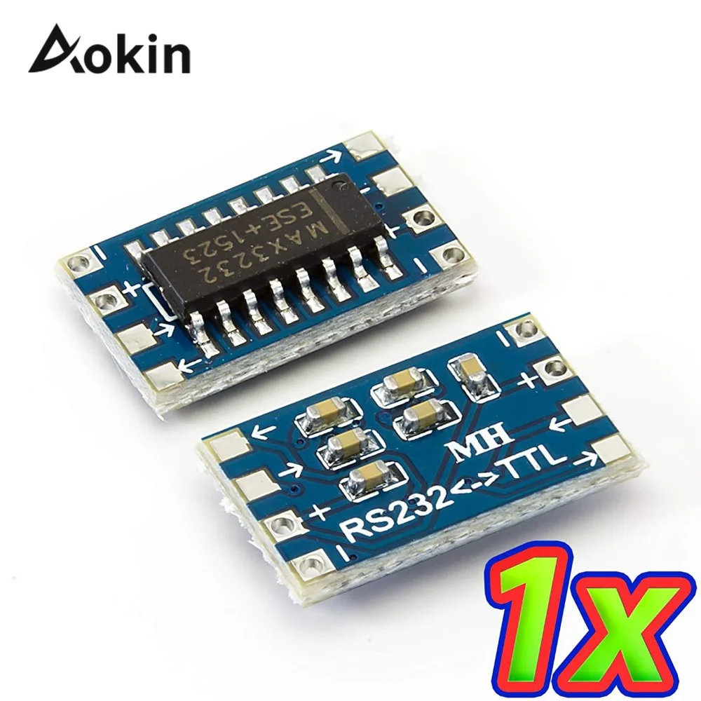 Blauwe metalen mini RS232-TTL Conversie Module Board Adapter R Mini RS232 naar TTL Converter Adapter Module Board MAX3232