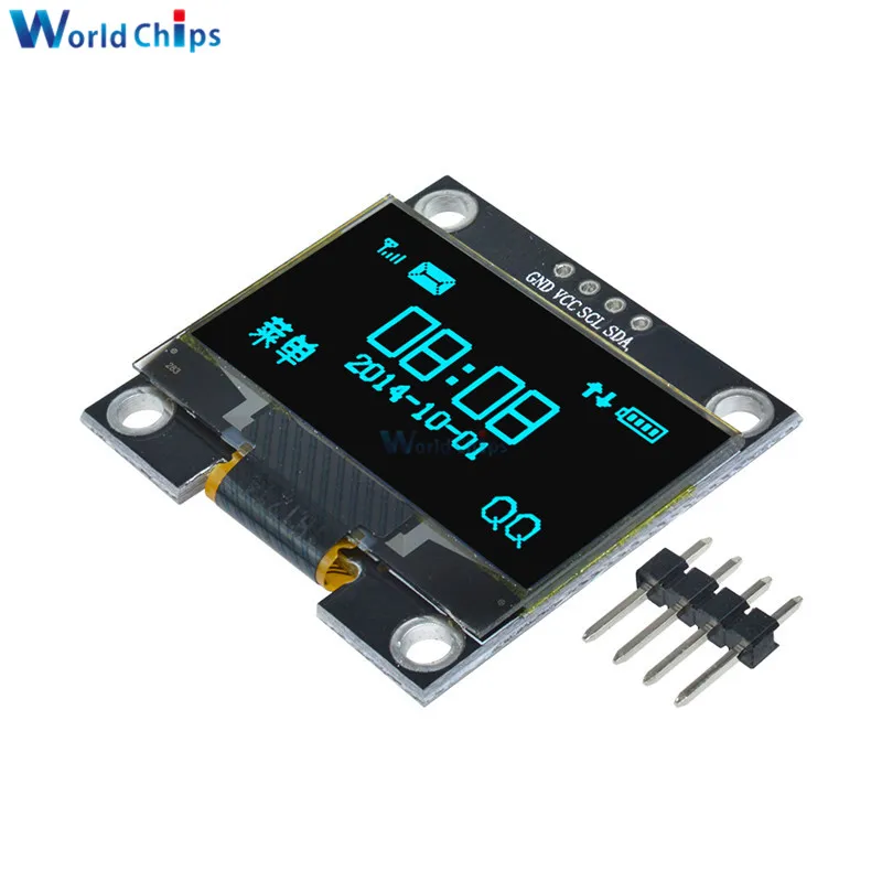 4pin 1.3 "Oled Module Wit/Blauw Kleur 128X64 12864 1.3 Inch Oled Lcd Led Display Module 1.3" Iic I2c Communiceren Voor Arduino