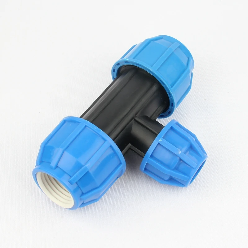 

20mm To 50mm Reducer Tee Connector Agriculture Greenhouses PE Water Pipe Connectors Garden Irrigation System Fittings Tube Joint