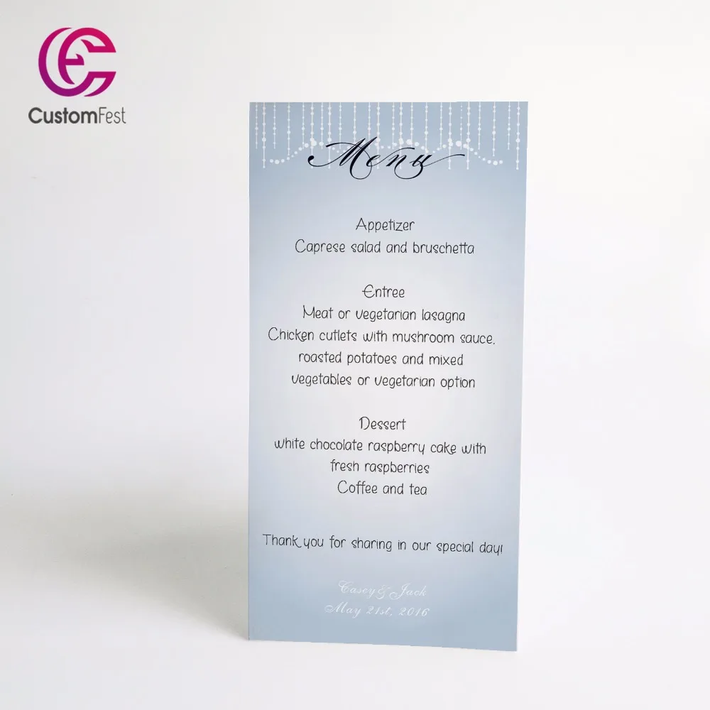 Personalized menu romantic design menu whole set available MU020