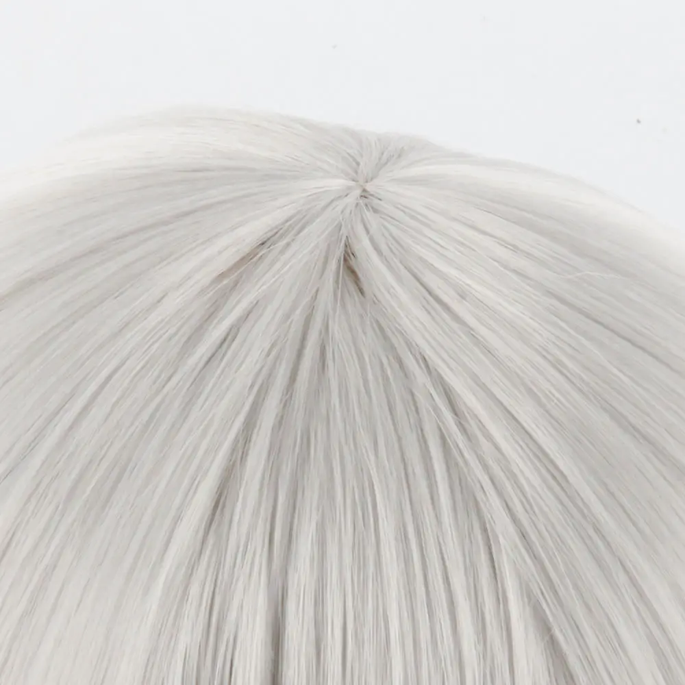 High Quality NieR:Automata 2B YoRHa No. 2 Type B Heroine Cosplay Wig Silver Grey Short Bobo Styled Synthetic Hair Wigs + Wig Cap