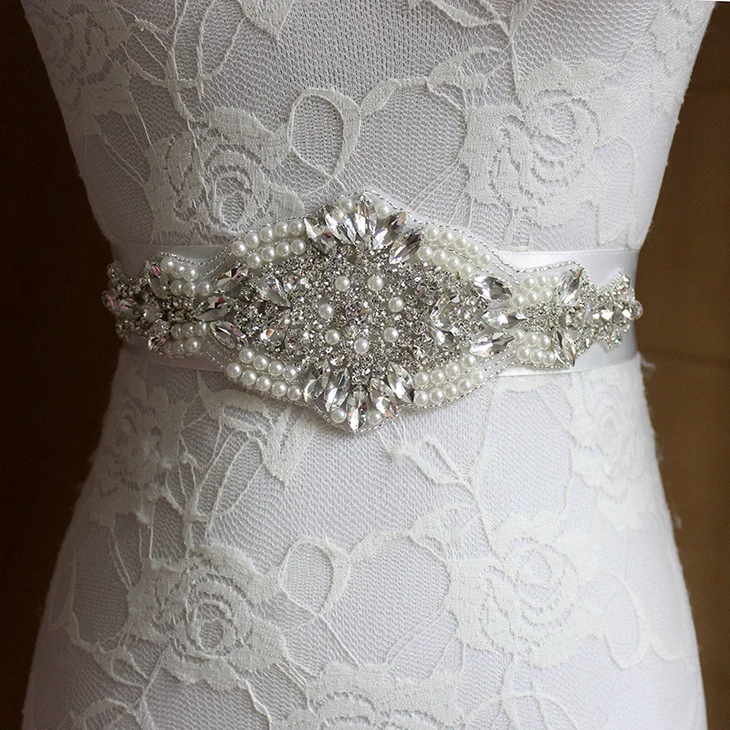 2016 New Arrival Handmade crystal rhinestone Beaded embellishment waist belt Wedding Bridal Sash women costume Belt