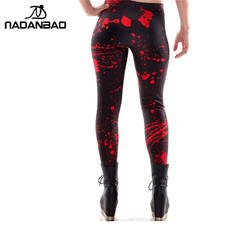 NADANBAO New Black Splatter Print Women Legging Skinny Long Fitness Leggins Female Pants