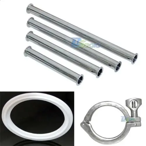 

304ss 3/4" 19MM Sanitary Spool Tube W/ 50.5MM Ferrule Flange+PTFE Gasket+Tri Clamp Set