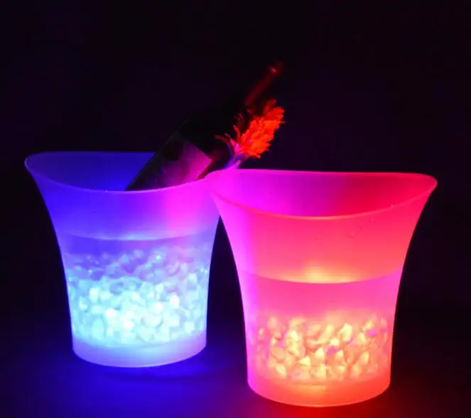 

Bar 5 liters Volume plastic led ice bucket color changing nightclubs LED light ice bucket Champagne wine beer ice bucket SN1049