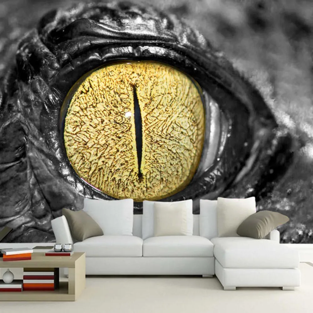 Black alligator crocodile eye animal 3d wallpaper papel de parede,living room bedroom wall papers home decor restaurant mural