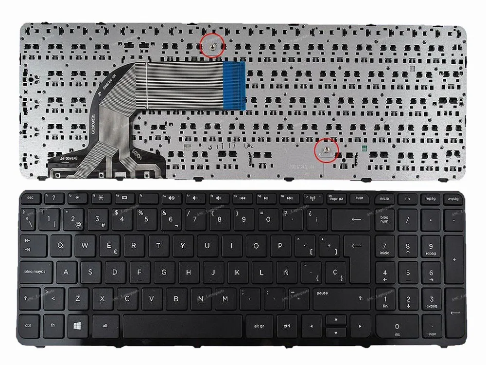 

New SP Spanish Teclado Keyboard For HP Pavilion 250 G3 255 G3 256 G3 Laptop Black Frame Black