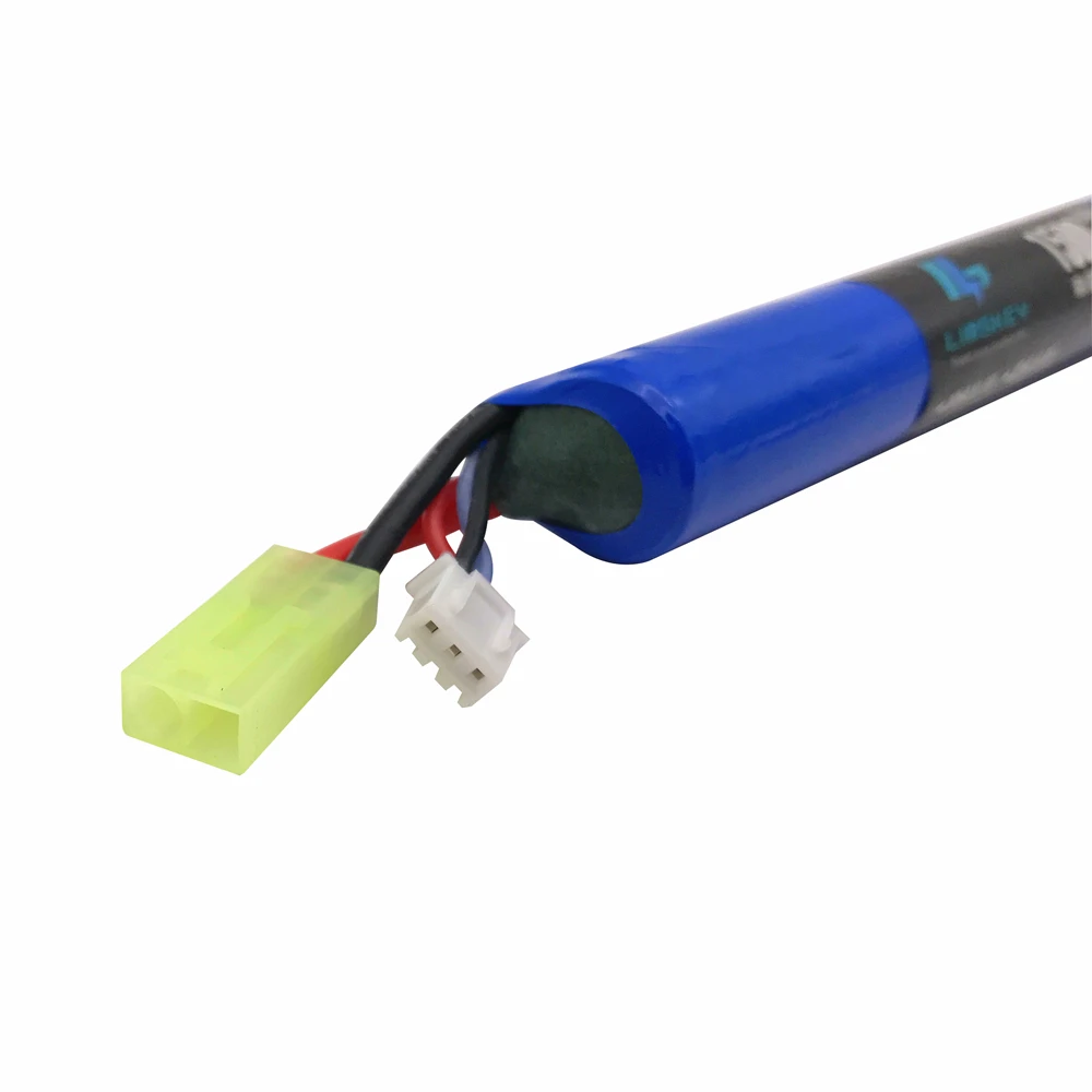 Arma de energia bateria 3 pces e equilíbrio carregador 7.4v 1500mah 30c akku mini airsoft pistola metal brinquedos arma bateria tamiya peças 18650