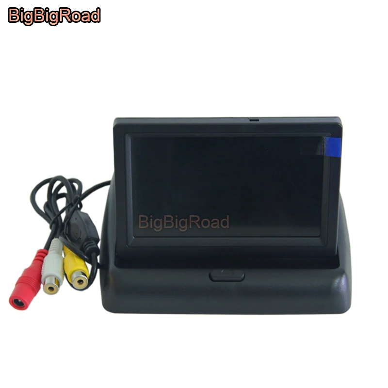 

BigBigRoad 4.3 Inch foldable Rear View TFT Color LCD Car Monitor / Backup Parking Reversing HD Display Screen / Rearview Mirror