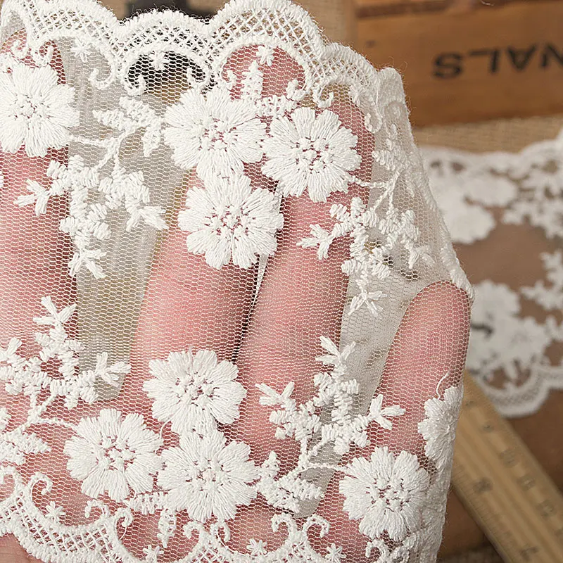 M1004 New Soft Cotton Lace 10cm Width Water Soluble Embroidery Clothing Accessories DIY Handmade Wedding&Dress Lace Patchwork