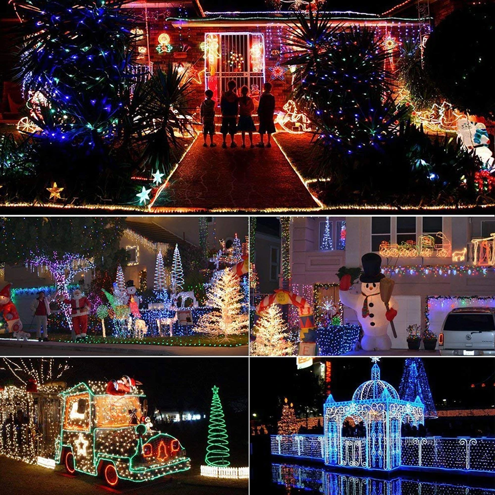 Led Rope Tube String Lights Outdoor Battery Operated 5M 10M Fairy Rope Light Strip for Christmas DIY Garden Fence Party Decor