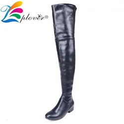 Buty damskie Over The Knee zakolanówki buty damskie oryginalne skórzane buty zimowe kobieta Botas Zapatos Mujer Chaussures Femme