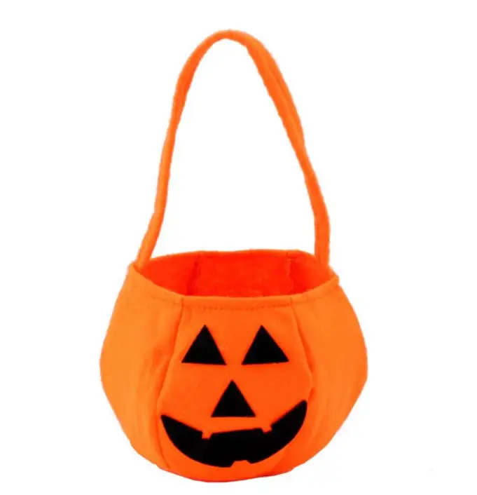 Smile Face Pumpkin Candy Handbag Trick or Treat Tote Bag Halloween Party Christmas Children kids Favors Collection Handbags new