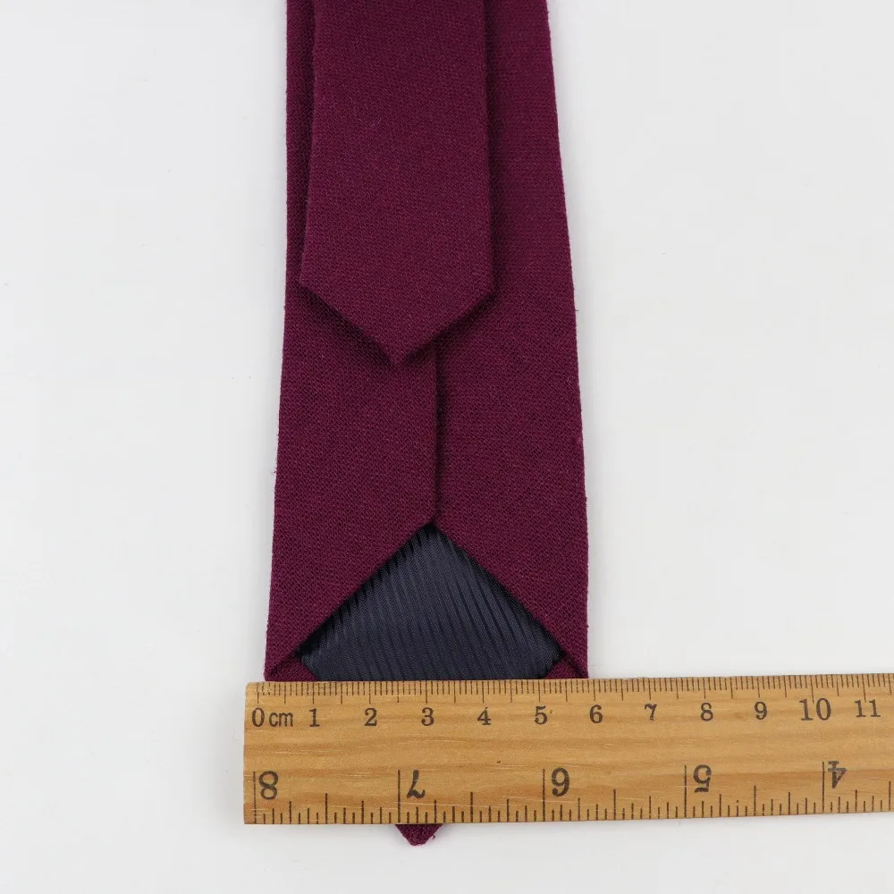 ربطات عنق قطنية للرجال ، لون سادة ، ربطة عنق ضيقة ، ربطة عنق سميكة