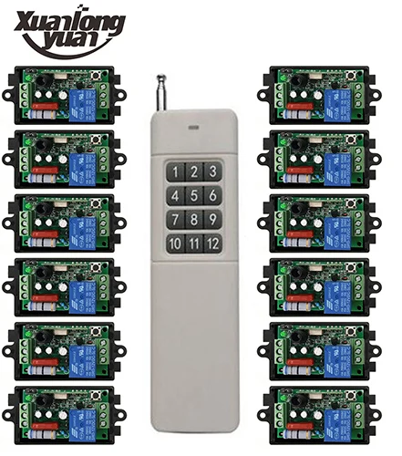xuanlongyuan 3000M Long Range AC220V 1CH RF Wireless Remote Control Relay Switch light /lamp/ window/Garage Doors shutters