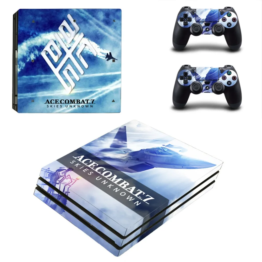 Ace Combat 7 Skies Unknown PS4 Pro Skin Sticker For PlayStation 4 Console and 2 Controllers PS4 Pro Skin Stickers Decal Vinyl