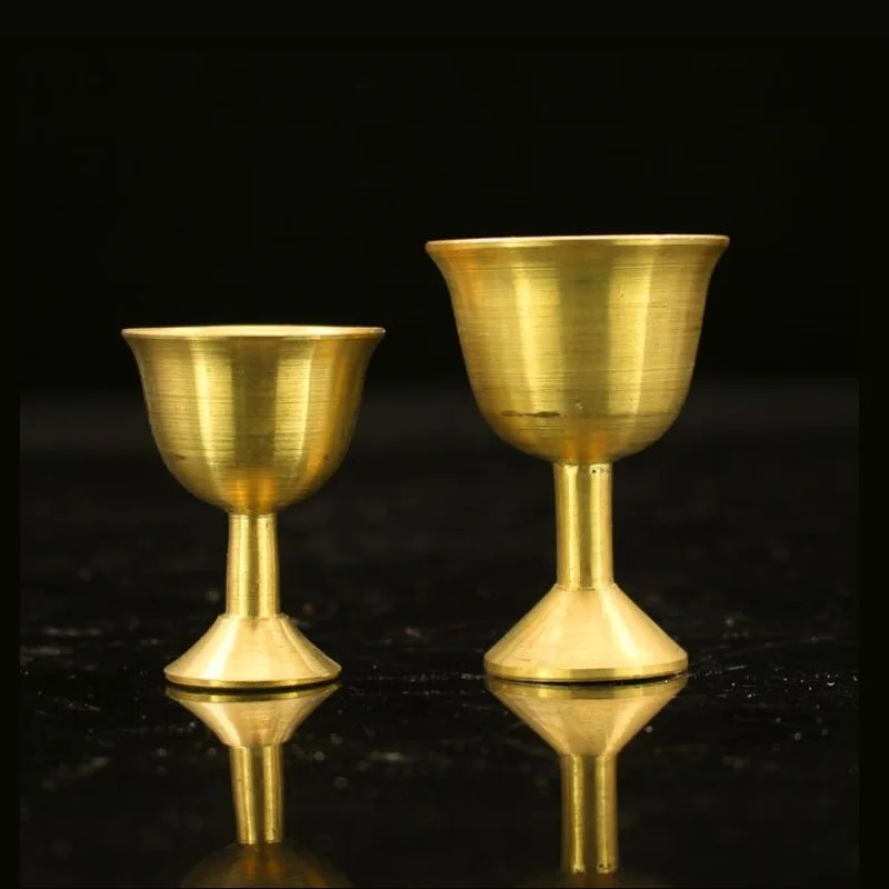 Pure copper Cup Buddhist articles Goblet for God of wealth