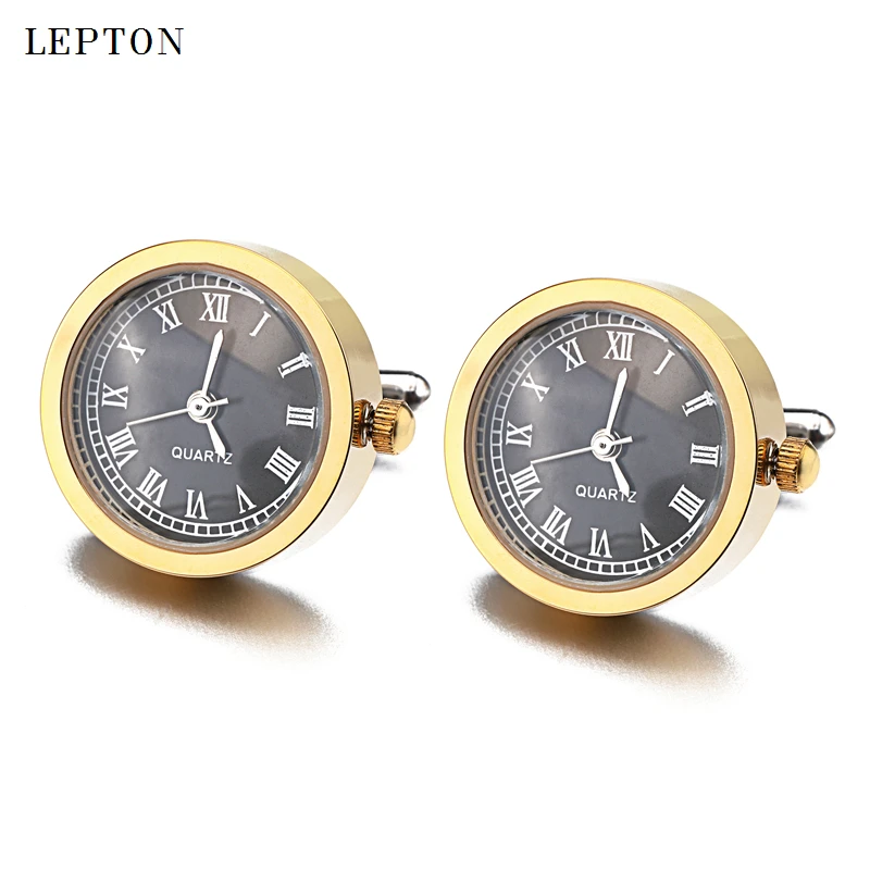 Hot Sale Battery Digital Watch Cufflinks For Men Lepton Real Clock Cufflinks Watch Cuff links for Mens Jewelry Relojes gemelos